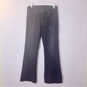7 For All Mankind Dojo Tailorless Jeans Women’s 29 Dark Grey Black Stretch Flare